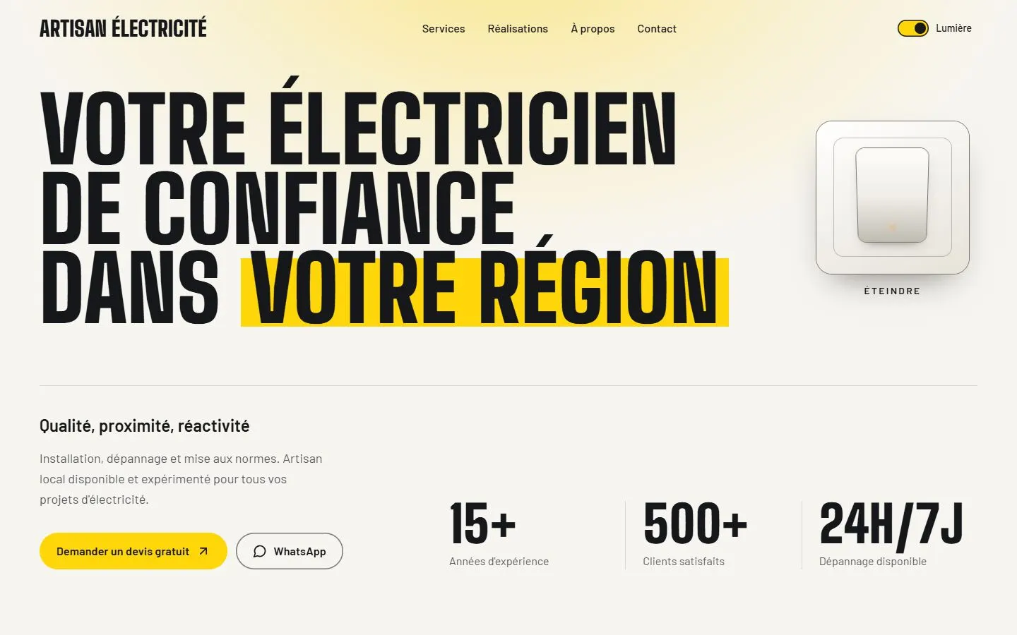 Modèle de site pour : Électricien