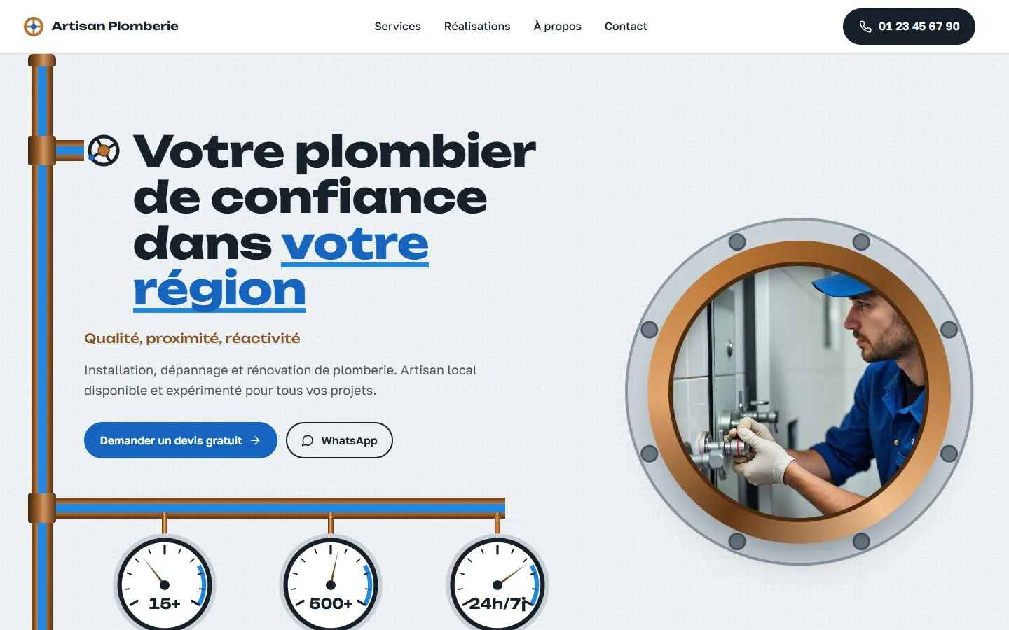 Modèle de site pour : Plombier