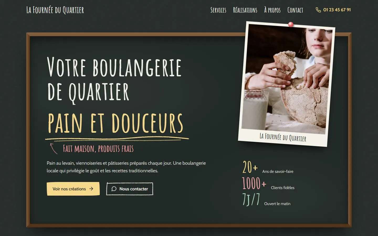 Modèle de site pour : Boulangerie